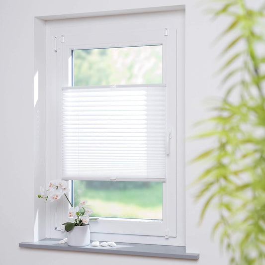 Klemmfix Plissee Uni Weiß