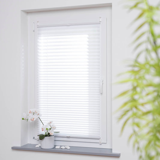 Klemmfix Plissee Uni Weiß